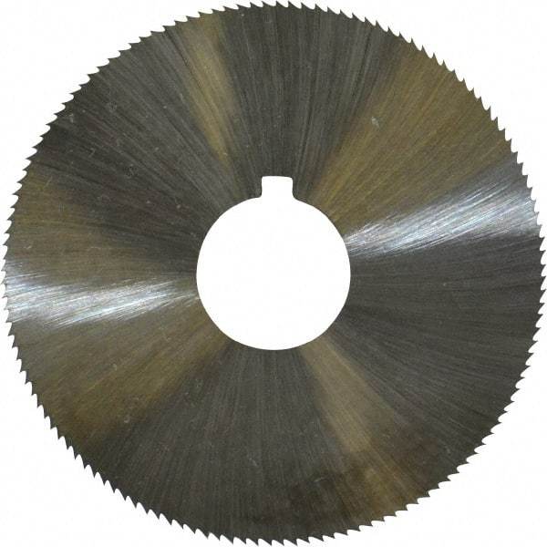 Made in USA - 2-1/4" Diam x 0.045" Blade Thickness x 5/8" Arbor Hole Diam, 132 Tooth Slitting and Slotting Saw - Arbor Connection, Right Hand, Uncoated, High Speed Steel, Concave Ground, Contains Keyway - Americas Industrial Supply