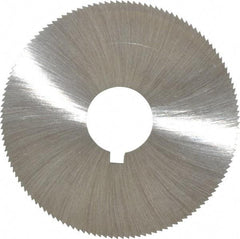 Made in USA - 2-1/4" Diam x 0.051" Blade Thickness x 5/8" Arbor Hole Diam, 132 Tooth Slitting and Slotting Saw - Arbor Connection, Right Hand, Uncoated, High Speed Steel, Concave Ground, Contains Keyway - Americas Industrial Supply