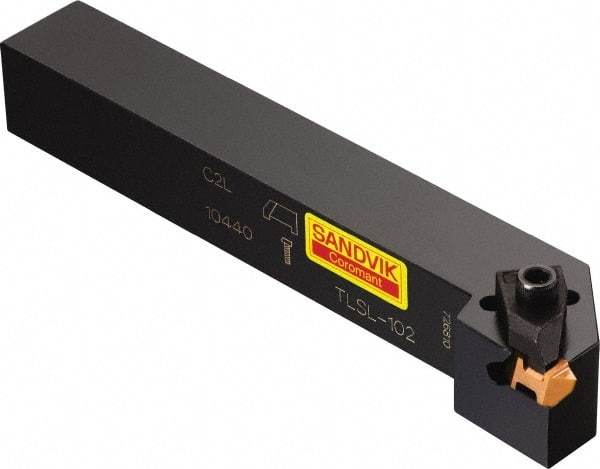 Sandvik Coromant - TLS, Internal or External, Right Hand, 0.28" Max Depth of Cut, Indexable Grooving Tool Holder - TLG-4250R Insert Compatibility, 1-1/4" Shank Height, 1-1/4" Shank Width, 6" OAL - Americas Industrial Supply