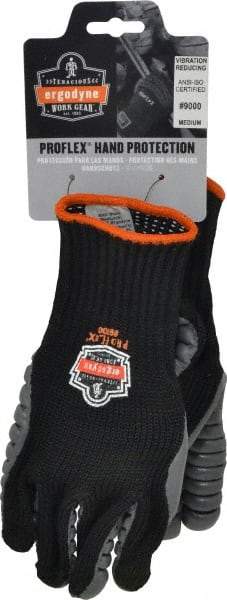Ergodyne - Size M (8) Cotton/Nylon Anti-Vibration/Impact Protection Work Gloves - For General Purpose, Uncoated, Elastic Band Cuff, Full Fingered, Black, Paired - Americas Industrial Supply