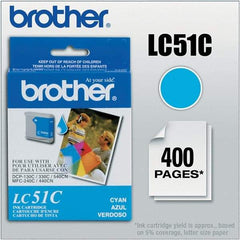 Brother - Cyan Ink Cartridge - Use with Brother DCP-130C, 330C, 350C, intelliFAX-1860C, 1960C, 2480C, 2580C, MFC-230C, 240C, 440CN, 465CN, 665CW, 685CW, 845CW, 885CW, 3360C - Americas Industrial Supply