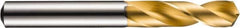 DORMER - 7/16" 130° Spiral Flute Solid Carbide Screw Machine Drill Bit - TiN Finish, Right Hand Cut, 47mm Flute Length, 95mm OAL, CDX Point, Straight Shank - Americas Industrial Supply