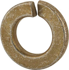 Made in USA - 3/8", 0.094" Thick Split Lock Washer - 1060 Spring Steel, Zinc Yellow Dichromate Finish, 0.377" Min ID, 0.385" Max ID, 0.68" Max OD - Americas Industrial Supply