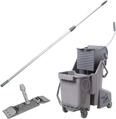 Unger - 32 Qt Plastic Bucket & Wringer - 21" Long x 20" High x 15" Wide, Gray - Americas Industrial Supply