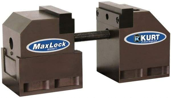 Kurt - 3-1/2" Jaw Width, 4-5/8" High x 8" Long Vise - For Use with 5 Axis Workholding Systems - Americas Industrial Supply