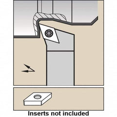 Kennametal - SDHC, Right Hand Cut, -17.5° Lead Angle, 25mm Shank Height x 25mm Shank Width, Neutral Rake Indexable Turning Toolholder - 150mm OAL, DC.. 11T3.. Insert Compatibility, Series Screw-On - Americas Industrial Supply