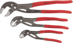 Knipex - 3 Piece Pipe Wrench & Water Pump Plier Set - Comes in Plastic Deep-Drawn Packaging - Americas Industrial Supply