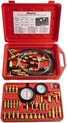 Proto - 2' Hose Length, 0 to 145 psi, Mechanical Automotive Fuel Injection Tester - 1 Lb Graduation - Americas Industrial Supply