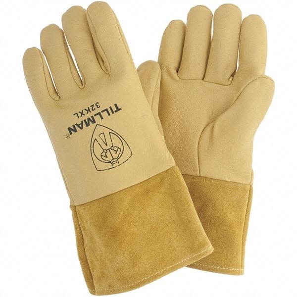 TILLMAN - Welder's & Heat Protective Gloves - 4" CUFF GOLD XL 1/PR PIGSKIN HD MIG GLOVES - Americas Industrial Supply