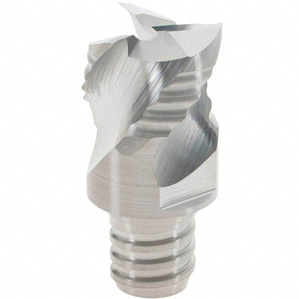 Iscar - MM ERAT10 IC08 Grade Carbide End Mill Milling Tip Insert - Uncoated, 3 Flutes, 0.625" Cut Diam, 0.42" Depth of Cut, 0.81" Extension, 0.008" Cnr Rad, 45° Helix Angle - Americas Industrial Supply