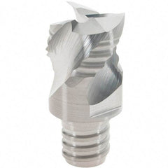 Iscar - MM ERAT10 IC08 Grade Carbide End Mill Milling Tip Insert - Uncoated, 3 Flutes, 0.625" Cut Diam, 0.42" Depth of Cut, 0.81" Extension, 0.008" Cnr Rad, 45° Helix Angle - Americas Industrial Supply