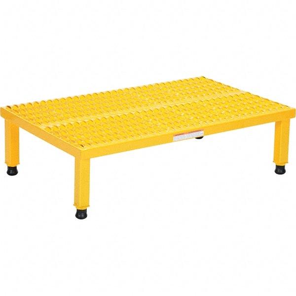 Vestil - 9" High x 24" Wide x 36" Deep, Yellow Step Stand - Steel, 500 Lb Capacity - Americas Industrial Supply