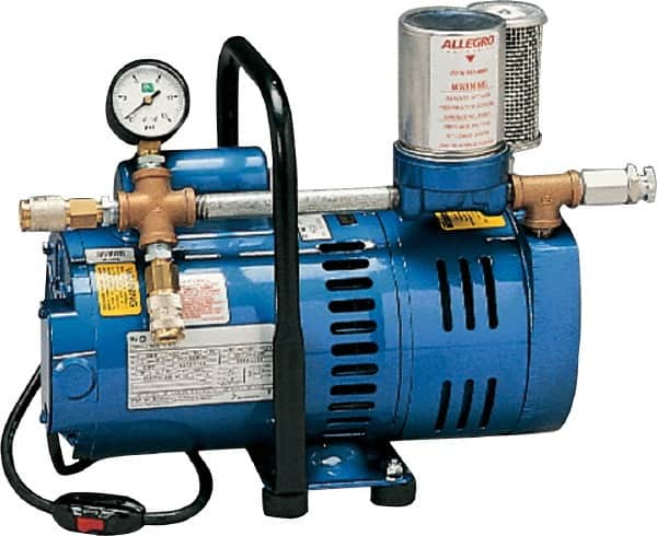 Allegro - 2 Man Connection, Schrader Coupling, Portable SAR Air Compressor - 15 Max PSI, 10 (60 Hz) and 8 (50 Hz) CFM, 0.75 Hp - Americas Industrial Supply