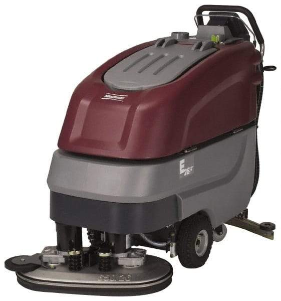 Minuteman - 26" Cleaning Width, Electric Floor Scrubber - 0.60 (Vacuum) & 0.75 (Brush) hp, 180 RPM, 65" Water Lift, 19 Gal Tank Capacity, Series E26 - Americas Industrial Supply