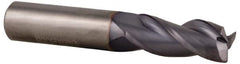 Accupro - 3/8", 3 Flute, Single End, Solid Carbide, 0.02" Corner Radius End Mill - 2" OAL, 35° Helix, Right Hand Flute, 1/2" LOC, Right Hand Cut - Americas Industrial Supply