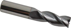Accupro - 5/8", 3 Flute, Single End, Solid Carbide, 0.03" Corner Radius End Mill - 3-1/2" OAL, 35° Helix, Right Hand Flute, 1-5/8" LOC, Right Hand Cut - Americas Industrial Supply