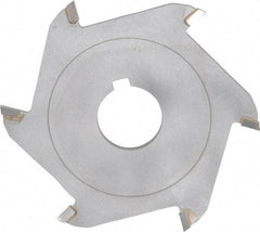 Made in USA - 4" Diam x 3/32" Blade Thickness x 1" Arbor Hole Diam, 6 Tooth Slitting and Slotting Saw - Arbor Connection, Right Hand, Uncoated, Carbide-Tipped, Contains Keyway - Americas Industrial Supply