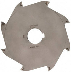 Made in USA - 6" Diam x 1/8" Blade Thickness x 1-1/4" Arbor Hole Diam, 8 Tooth Slitting and Slotting Saw - Arbor Connection, Right Hand, Uncoated, Carbide-Tipped, Contains Keyway - Americas Industrial Supply