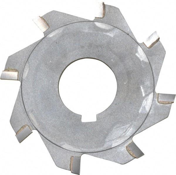 Made in USA - 3" Diam x 1/8" Blade Thickness x 1" Arbor Hole Diam, 8 Tooth Slitting and Slotting Saw - Arbor Connection, Right Hand, Uncoated, Carbide-Tipped, Contains Keyway - Americas Industrial Supply