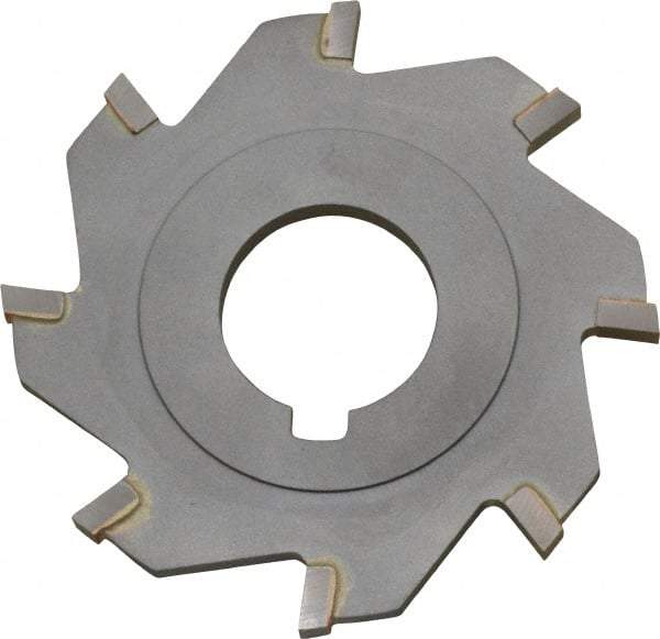 Made in USA - 3" Diam x 3/16" Blade Thickness x 1" Arbor Hole Diam, 8 Tooth Slitting and Slotting Saw - Arbor Connection, Right Hand, Uncoated, Carbide-Tipped, Contains Keyway - Americas Industrial Supply