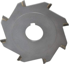 Made in USA - 4" Diam x 1/8" Blade Thickness x 1" Arbor Hole Diam, 8 Tooth Slitting and Slotting Saw - Arbor Connection, Right Hand, Uncoated, Carbide-Tipped, Contains Keyway - Americas Industrial Supply