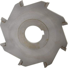 Made in USA - 4" Diam x 3/16" Blade Thickness x 1" Arbor Hole Diam, 8 Tooth Slitting and Slotting Saw - Arbor Connection, Right Hand, Uncoated, Carbide-Tipped, Contains Keyway - Americas Industrial Supply