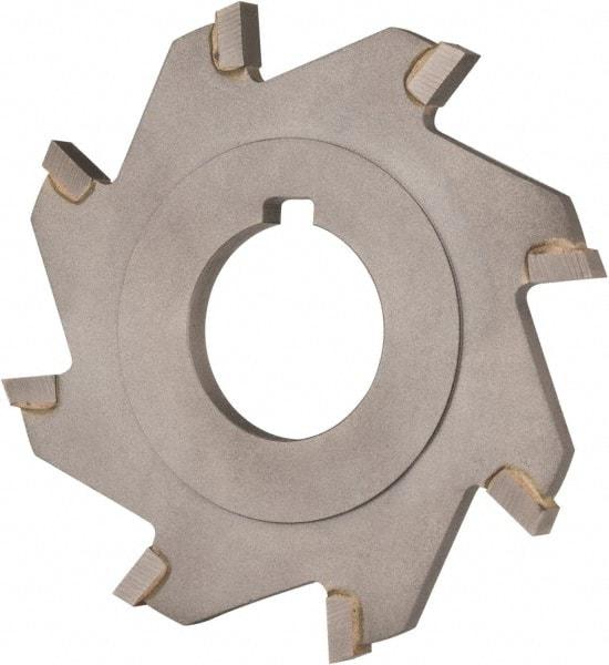 Made in USA - 3" Diam x 3/16" Blade Thickness x 1" Arbor Hole Diam, 8 Tooth Slitting and Slotting Saw - Arbor Connection, Right Hand, Uncoated, Carbide-Tipped, Contains Keyway - Americas Industrial Supply