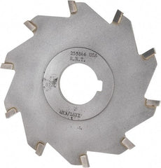 Made in USA - 4" Diam x 3/16" Blade Thickness x 1" Arbor Hole Diam, 10 Tooth Slitting and Slotting Saw - Arbor Connection, Right Hand, Uncoated, Carbide-Tipped, Contains Keyway - Americas Industrial Supply