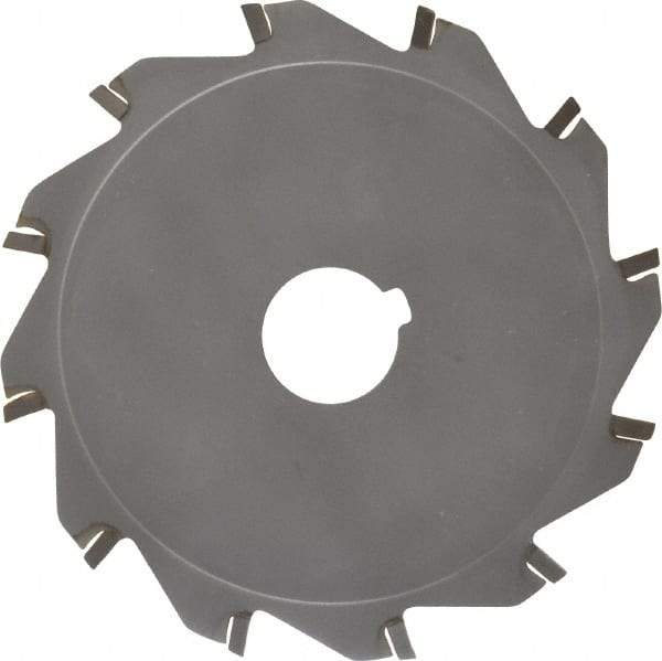 Made in USA - 5" Diam x 1/8" Blade Thickness x 1" Arbor Hole Diam, 12 Tooth Slitting and Slotting Saw - Arbor Connection, Right Hand, Uncoated, Carbide-Tipped, Contains Keyway - Americas Industrial Supply