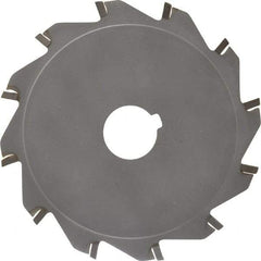 Made in USA - 5" Diam x 1/8" Blade Thickness x 1" Arbor Hole Diam, 12 Tooth Slitting and Slotting Saw - Arbor Connection, Right Hand, Uncoated, Carbide-Tipped, Contains Keyway - Americas Industrial Supply