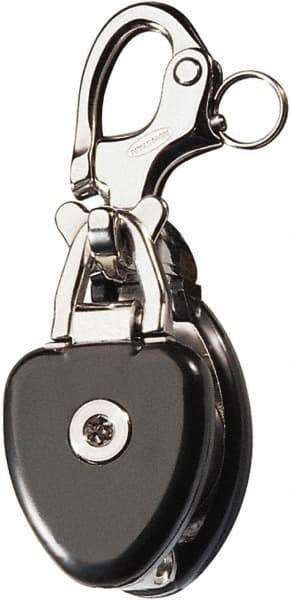 Ronstan - 3, 310 Lbs. Load Limit, Side Release Snatch Block - Single Sheave, 2 Inch Outside Diameter, Fibrous Rope, 5/8 Inch Diameter, Stainless Steel 316, Stainless Finish - Americas Industrial Supply