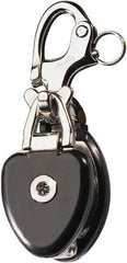 Ronstan - 3, 310 Lbs. Load Limit, Side Release Snatch Block - Single Sheave, 2 Inch Outside Diameter, Fibrous Rope, 5/8 Inch Diameter, Stainless Steel 316, Stainless Finish - Americas Industrial Supply