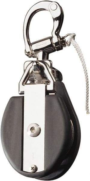 Ronstan - 6, 610 Lbs. Load Limit, Side Release Snatch Block - Single Sheave, 3-1/4 Inch Outside Diameter, Fibrous Rope, 3/4 Inch Diameter, Stainless Steel 316, Stainless Finish - Americas Industrial Supply