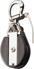 Ronstan - 6, 610 Lbs. Load Limit, Side Release Snatch Block - Single Sheave, 3-1/4 Inch Outside Diameter, Fibrous Rope, 3/4 Inch Diameter, Stainless Steel 316, Stainless Finish - Americas Industrial Supply