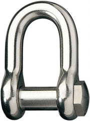 Ronstan - 5/8" Nominal Chain Size, 12.125 Ton Stainless Steel Screw D Shackle - 5/8" Diam, 5/8" Pin Diam, 1-27/32" High Inside Jaw, 1" Inside Width, 3/4" Max Body Thickness - Americas Industrial Supply