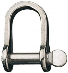 Ronstan - 1/4" Nominal Chain Size, 1.5 Ton Stainless Steel Screw D Shackle - 1/4" Diam, 1/4" Pin Diam, 9/16" High Inside Jaw, 9/16" Inside Width, 3/4" Max Body Thickness - Americas Industrial Supply