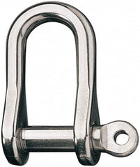 Ronstan - 1/2" Nominal Chain Size, 8.25 Ton Stainless Steel Screw D Shackle - 1/2" Diam, 1/2" Pin Diam, 1-5/8" High Inside Jaw, 3/4" Inside Width, 7/8" Max Body Thickness - Americas Industrial Supply