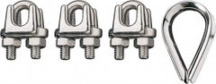 Ronstan - 5/16" Wire Rope Thimble Clip Kit - 316 Stainless Steel, Electropolished - Americas Industrial Supply