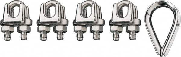 Ronstan - 3/4" Wire Rope Thimble Clip Kit - 316 Stainless Steel, Electropolished - Americas Industrial Supply