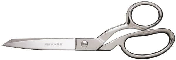 Fiskars - 3-1/2" LOC, 8-1/2" OAL Steel Scissors - Right Hand, Steel Bent Handle, For Fabrics, Textiles - Americas Industrial Supply