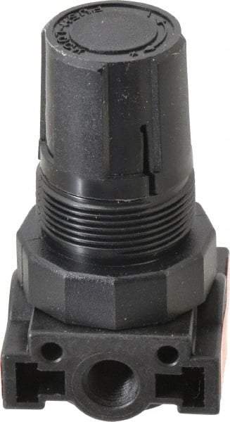 Parker - 1/4 NPT Port, Plastic Miniature Regulator - 0 to 125 psi Range, 150 Max psi Supply Pressure, 1/8" Gauge Port Thread, 1.6" Wide x 3.1" High - Americas Industrial Supply