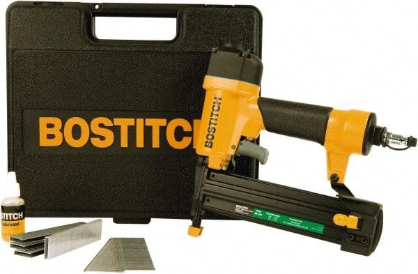 Stanley Bostitch - 5/8 to 1-5/8" Brad Length & 1/2 to 1-1/2" Staple Length, 18 Gauge Staple Gun/Brad Air Nailer - 70 to 100 psi - Americas Industrial Supply