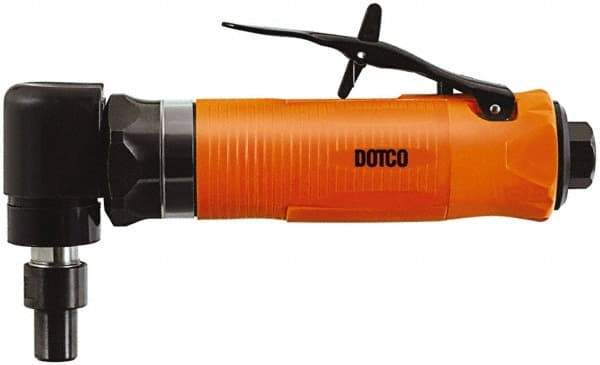 Dotco - 1/4" Collet, Angle Handle, Air Angle Die Grinder - 20,000 RPM, Front Exhaust, 23 CFM, 0.4 hp, 90 psi, 1/4" Inlet - Americas Industrial Supply