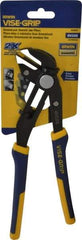 Irwin - 10" OAL, 2-1/4" Jaw Length, Groovelock Pliers - Smooth Jaw, Smooth Head, ProTouch Handles - Americas Industrial Supply
