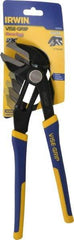Irwin - 12" OAL, 2-3/4" Jaw Length, Groovelock Pliers - Serrated Jaw, Straight Head, ProTouch Handles - Americas Industrial Supply