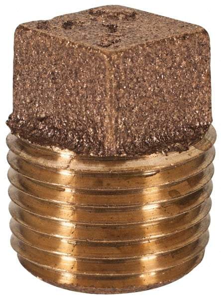 Merit Brass - Class 125, 1/2" Internal Pipe, Lead Free Brass Cap - MNPT - Americas Industrial Supply