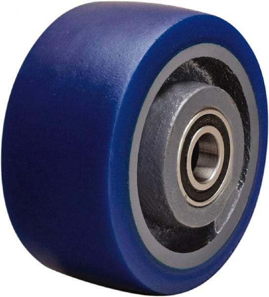 Hamilton - 4 Inch Diameter x 2 Inch Wide, Polyurethane Mold on to Cast Iron Center Caster Wheel - 600 Lb. Capacity, 2-1/4 Inch Hub Length, 1/2 Inch Axle Diameter, Sealed Precision Ball Bearing - Americas Industrial Supply