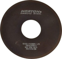 Norton - 4" Diam x 1-1/4" Hole x 0.02" Thick, 320 Grit Surface Grinding Wheel - Diamond, Type 1A1, Extra Fine Grade, Resinoid Bond - Americas Industrial Supply