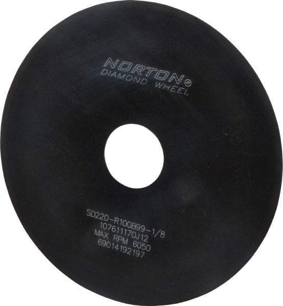 Norton - 6" Diam x 1-1/4" Hole x 1/32" Thick, 220 Grit Surface Grinding Wheel - Diamond, Type 1A1, Very Fine Grade, Resinoid Bond - Americas Industrial Supply