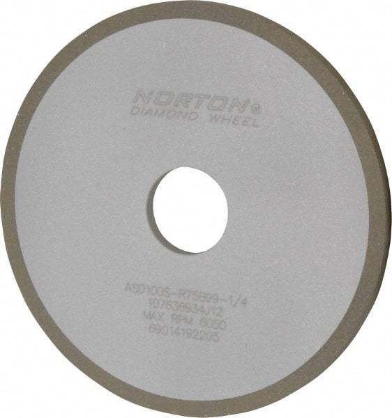 Norton - 6" Diam x 1-1/4" Hole x 1/4" Thick, 100 Grit Surface Grinding Wheel - Diamond, Type 1A1, Fine Grade, Resinoid Bond - Americas Industrial Supply